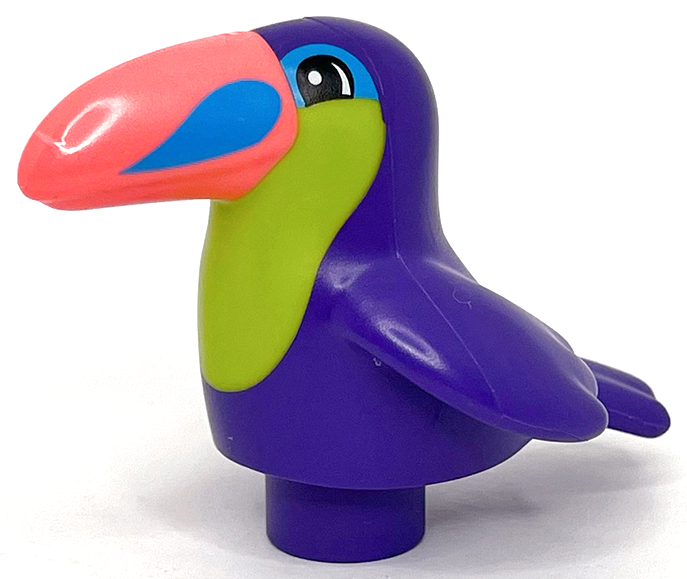 Duplo Bird Toucan with Lime Chest and Dark Pink Beak Pattern