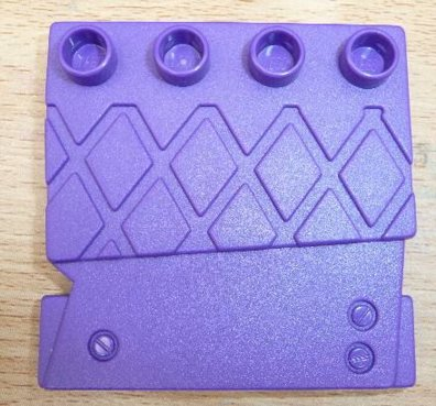 Duplo Tile, Modified 4 x 4 Studs on Edge and Groove Lines (Little Robots)