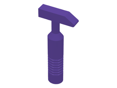 Minifigure, Utensil Tool Cross Pein Hammer - 6-Rib Handle