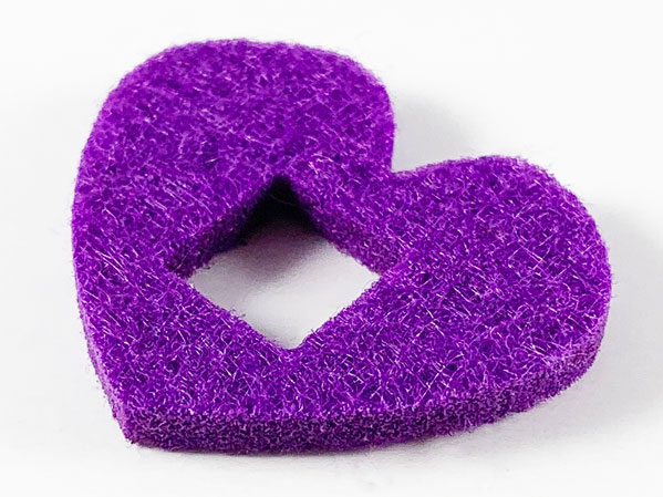 Felt Fabric 4 x 3 Heart Thick with Square Hole