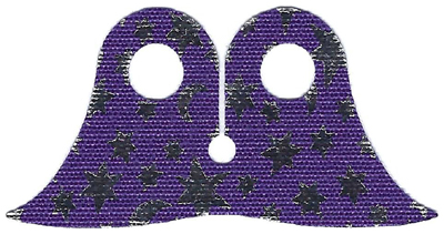 Minifigure Cape Cloth, Pointed Collar with Silver Stars and Crescent Moons Pattern - Traditional Starched Fabric