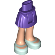 Mini Doll Hips and Skirt, Light Nougat Legs and Light Aqua Shoes Pattern - Thick Hinge