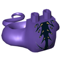 Lower Body, Serpent with Molded Flexible Rubber (Same Color) Tail and Printed Black and Gold Scales Pattern