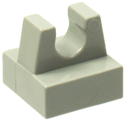 LEGO PART 2555 TILE MODIFIED 1 X 1 WITH CLIP DARK BLUISH GREY X 4 PIECES 
