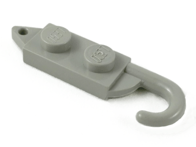Hook Plate, Modified 1 x 2 with Crane Hook Left