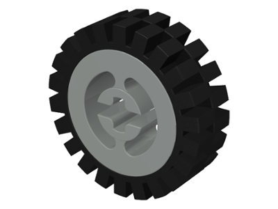 with Black Tire Offset Tread White 1x Lego 3482c01 Wheel with Split Axle hole 