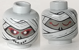 Minifigure, Head Dual Sided Alien Mummy with Dark Gray Face