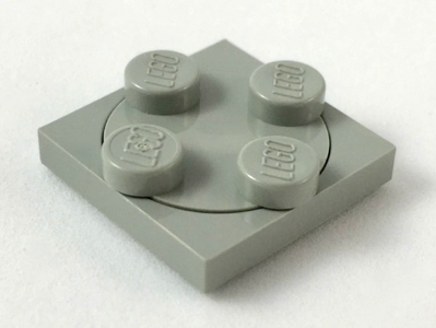 TCM Bricks Light Bluish Gray Turntable 2X2 Plate Base X5 Compatible Parts Grey