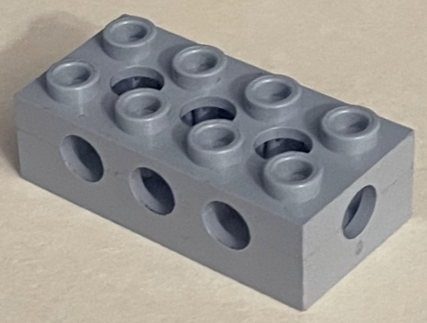 1x Brick Brique Modified 2x4 4x2 Top/Side/End Holes 3709c gray/gris/grau Lego