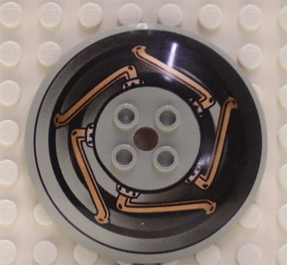 Dish 6 x 6 Inverted (Radar) - Hollow Studs with Copper and Black Machinery Pattern