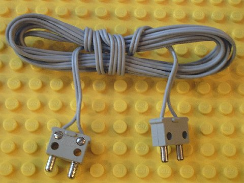 Electric, Wire 12V / 4.5V with 2 Leads, 190 Studs Long with 2 Light Gray Electric, Connector, 2-Way Male Squared Narrow Long without Center Post