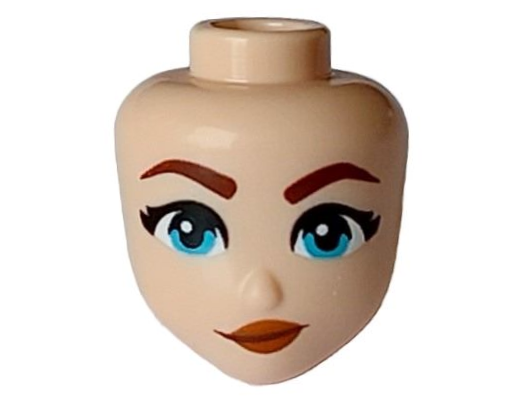 Mini Doll, Head Friends with Reddish Brown Eyebrows, Medium Azure Eyes, Dark Orange Lips, Smirk Pattern