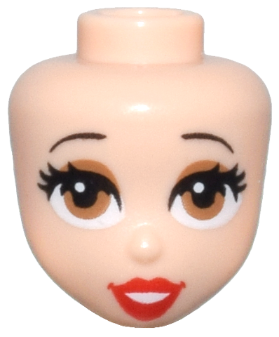 Mini Doll, Head Friends with Black Thin Eyebrows, Medium Nougat Eyes and Eye Shadow, Full Red Lips and Open Mouth Pattern (Snow White)
