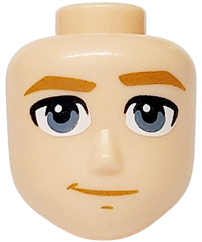 Mini Doll, Head Friends Male Large with Medium Nougat Eyebrows, Mouth and Chin Dimple, Sand Blue Eyes, Smirk Pattern