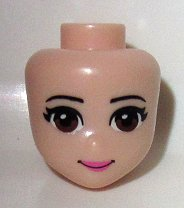 Mini Doll, Head Friends with Reddish Brown Eyes, Dark Pink Lips, and Closed Mouth Pattern
