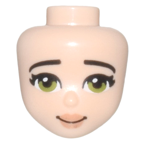 Mini Doll, Head Friends with Black Eyebrows, Olive Green Eyes, Nougat Lips Pattern