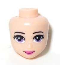 Mini Doll, Head Friends with Purple Eyes, Dark Pink Lips and Closed Mouth Pattern