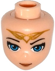 Mini Doll, Head Friends with Blue Eyes and Gold Elves Tribal Pattern (Skyra)