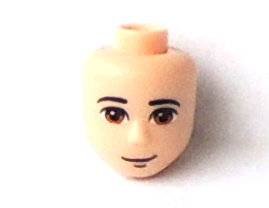 Mini Doll, Head Friends Male Large with Tan Eyes, Half Smile and Closed Mouth Pattern