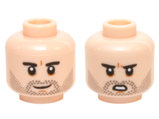 Figurka LEGO Hlava s tmavým strništěm zepředu