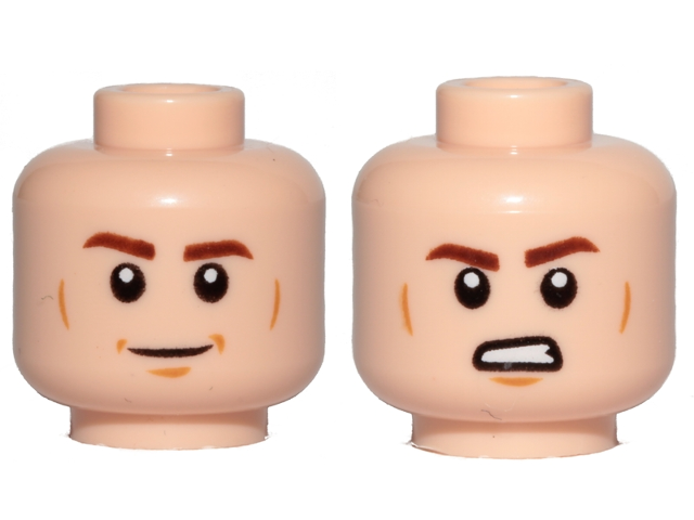 Figurka LEGO Vyrovnaná a naštvaná hlava zepředu