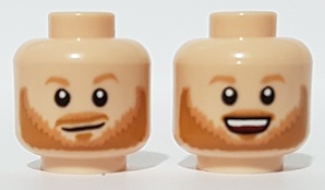 Figurka LEGO Hlava oboustranná se zrzavým vousem zepředu