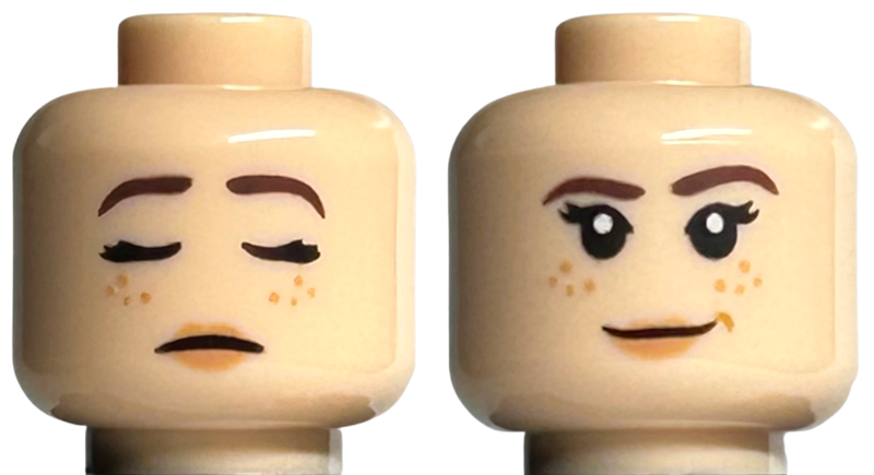 Figurka LEGO Ženská hlava se spícím výrazem zepředu