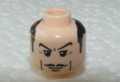 Minifigure, Head Moustache Thin, Laugh Lines, Sideburns, White Pupils Pattern (Alfred the Butler)