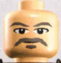 Minifigure, Head Male Gray Moustache, Goatee, and Eyebrows Pattern
