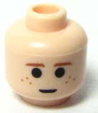 Minifigure, Head Child Brown Eyebrows and Freckles, Large Pupils Pattern