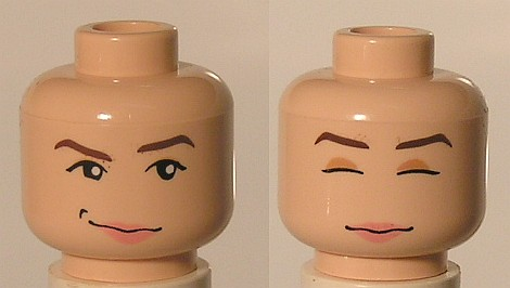 Minifigure, Head Dual Sided Female with Awake / Asleep Pattern (HP Hermione)