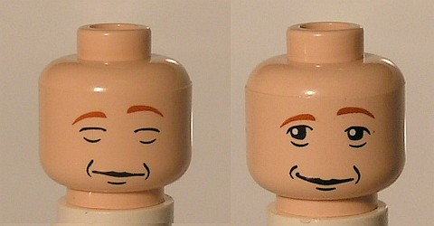 Minifigure, Head Dual Sided HP Ron with Awake / Asleep Pattern
