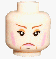 Minifigure, Head Female with Pink Lips and Rouge, Frown Lines, White Pupils Pattern (HP Professor Umbridge)