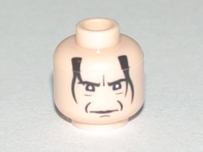 Minifigure, Head Male HP Snape with Crease Between Eyebrows, White Pupils, Black Hair Pattern