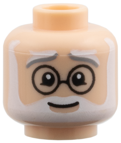Light nougat head with white beard and glasses