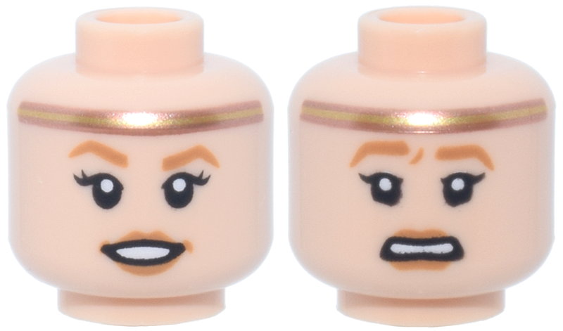 Light nougat dual-sided female head with headband