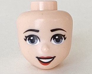 Mini Doll, Head Friends with Sand Blue Eyes, Red Lips and Open Mouth Smile Pattern