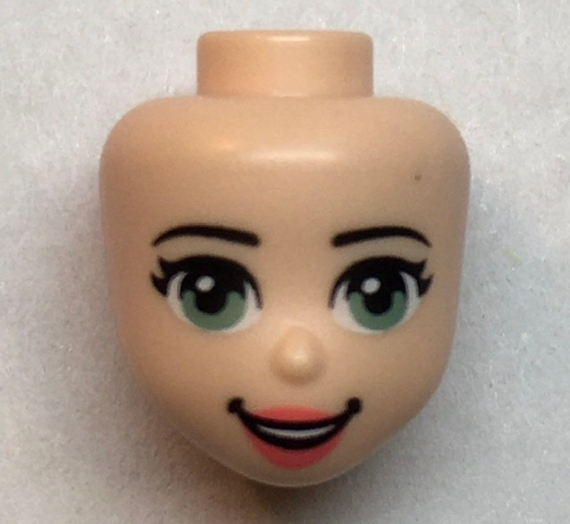 Mini Doll, Head Friends with Sand Green Eyes, Coral Lips and Open Mouth Pattern