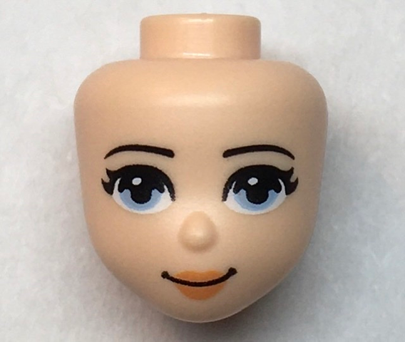 Mini Doll, Head Friends with Bright Light Blue Eyes, Medium Nougat Lips and Closed Mouth Pattern