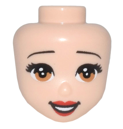 Mini Doll, Head Friends with Black Thin Straight Eyebrows, Medium Nougat Eyes, Full Red Lips and Open Mouth Pattern (Snow White)