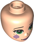 Mini Doll, Head Friends with Black Eyebrows, Dark Turquoise Eyes, Spades Symbols and Closed Mouth Pattern