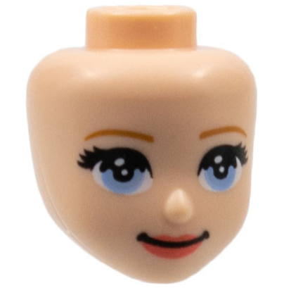 Mini Doll, Head Friends with Medium Nougat Eyebrows, Bright Light Blue Eye, Coral Lips, Closed Mouth Pattern