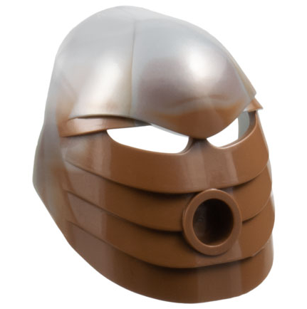 Bionicle Mask Rau with Marbled Pearl Light Gray Pattern