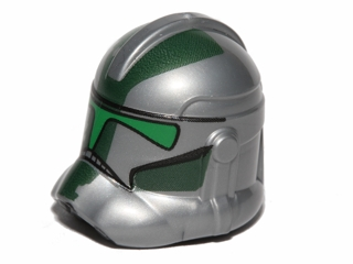 Minifigure, Headgear Helmet SW Clone Trooper (Phase 2) with Dark Green Pattern (Commander Gree)