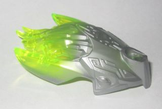 Bionicle Creature Head / Mask with Marbled Trans-Neon Green Pattern