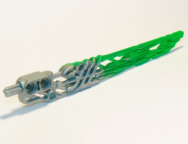 Bionicle Weapon Protector Sword with Marbled Bright Green Pattern