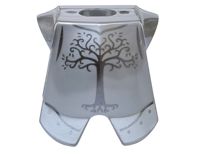 Minifigure Armor Breastplate with Leg Protection with Dark Silver Rivets and Tree with Roots (White Tree of Gondor) Pattern
