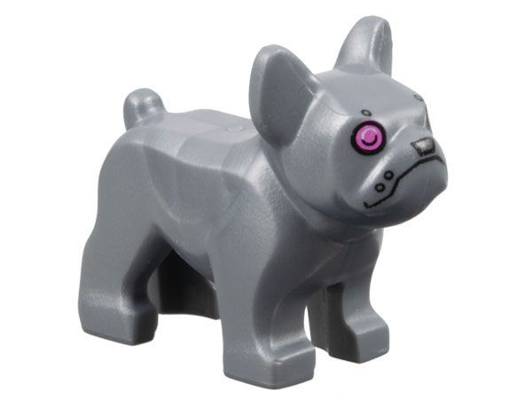 Dog, French Bulldog with Dark Pink Eyes, Silver Nose, Robot Pattern