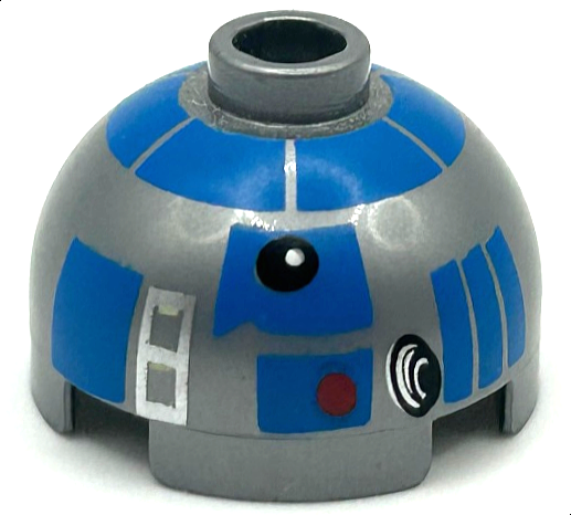 Brick, Round 2 x 2 Dome Top with Blue Pattern (R2-D2 Clone Wars)
