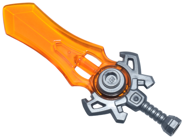 Minifigure, Weapon Sword Large with Molded Trans-Orange Blade Pattern